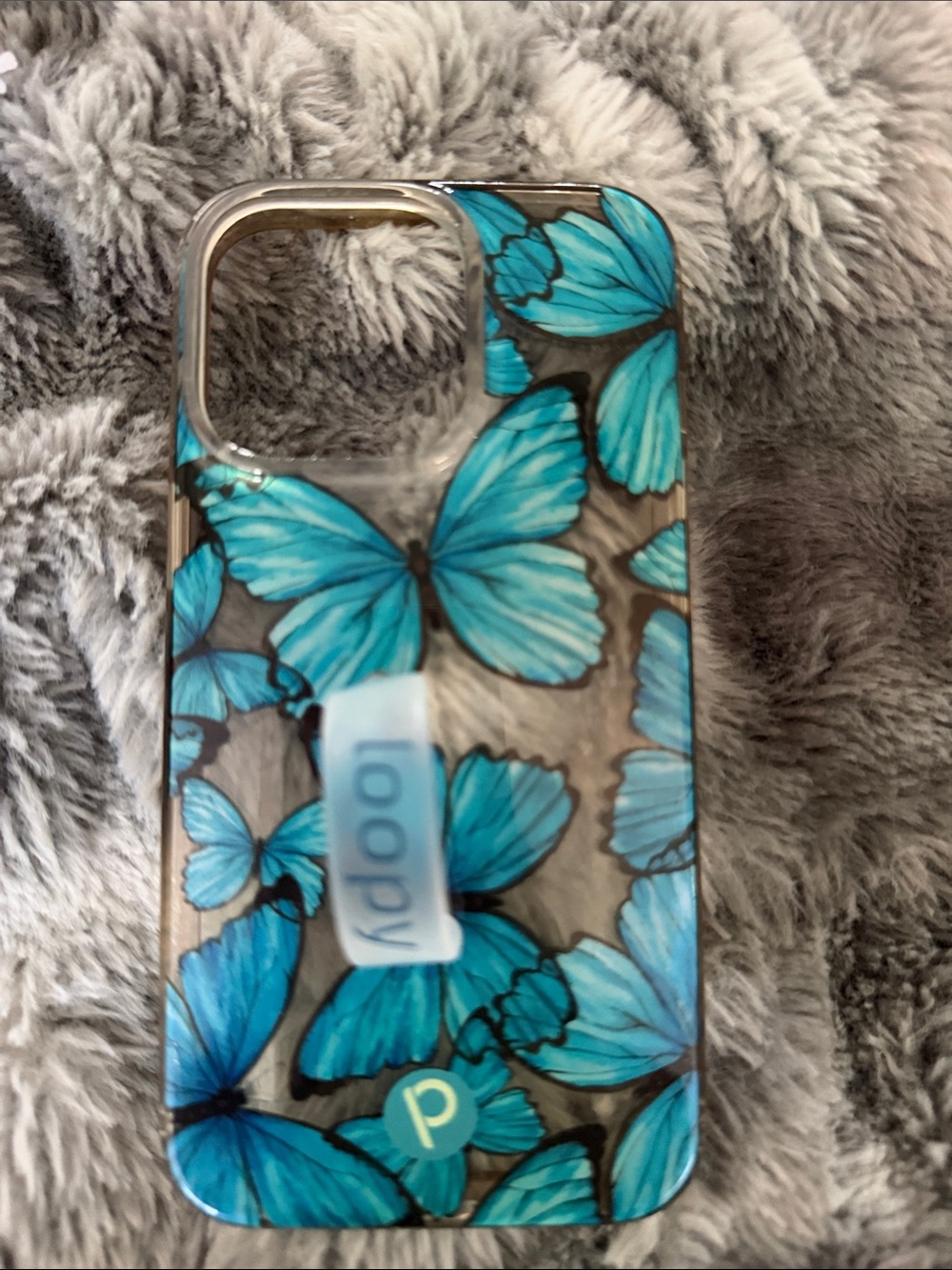 Loopy Cases Teal Butterfly Phone Case Pouch